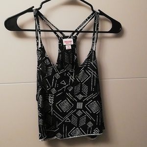 Tribal print racer back crop top
